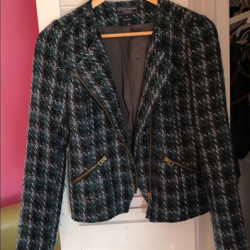 Lucky Brand Blue Tweed Blazer